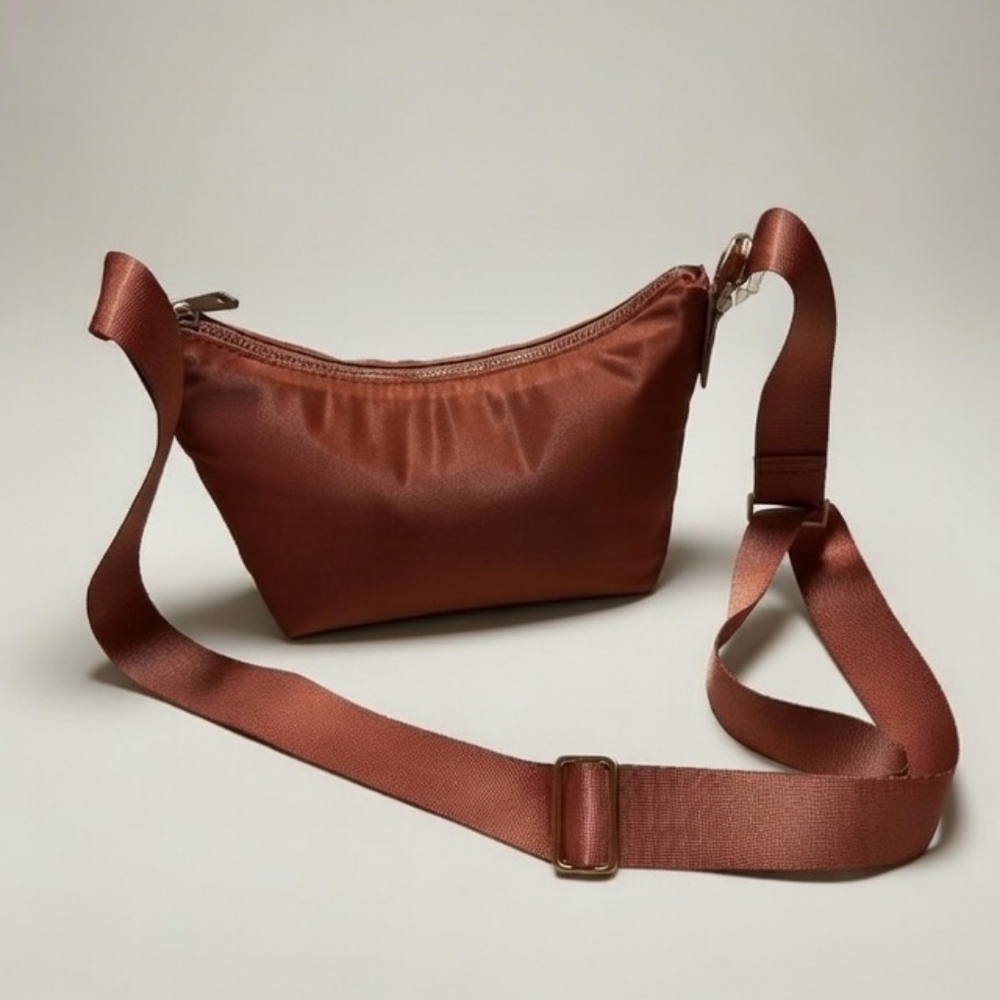 A New Day Dusty Rose Slouchy Crescent Hobo Bag Crossbody Small